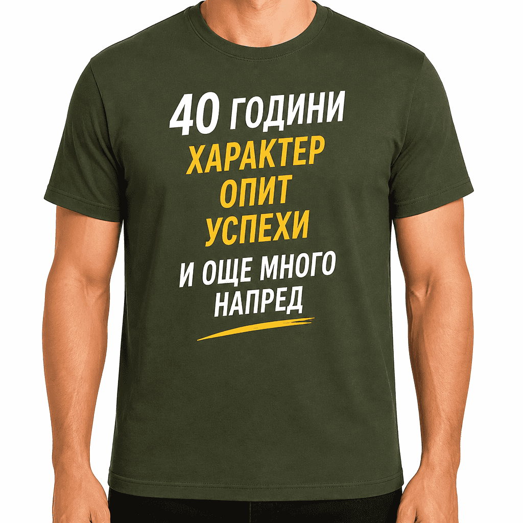 Тениска за 40 години – 40 години характер опит успехи и още много напред