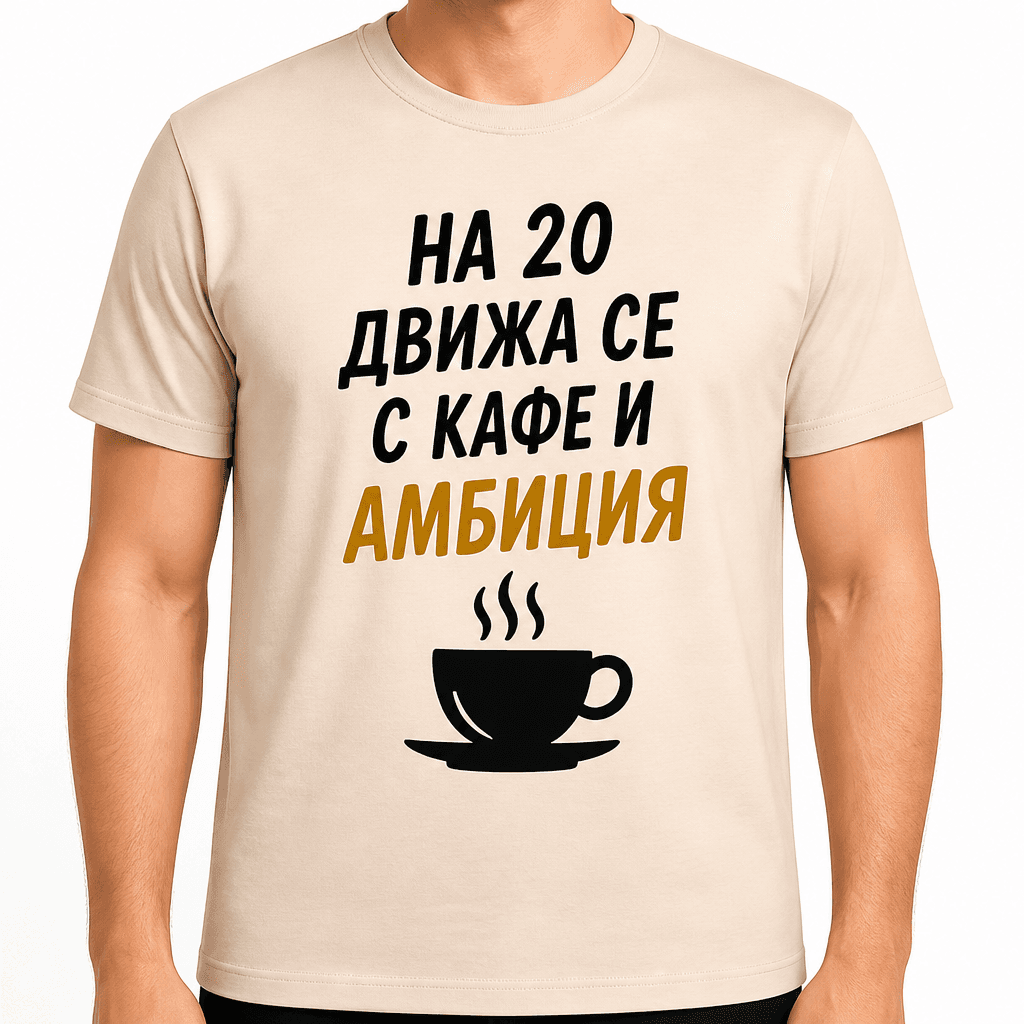 Тениска за 20 години – На 20 движа се с кафе и амбиция