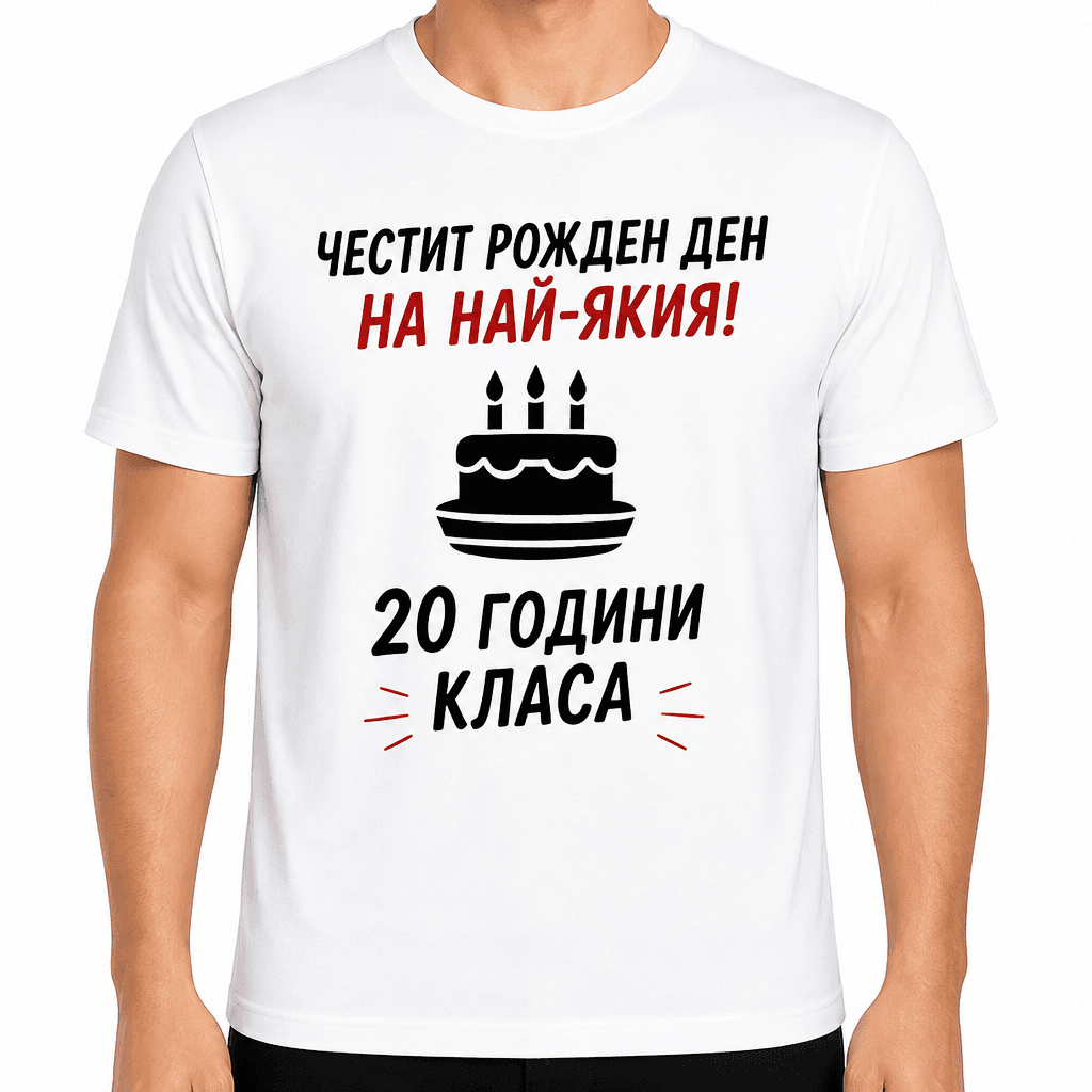 Тениска за 20 години – Честит рожден ден на най-якия! 20 години класа