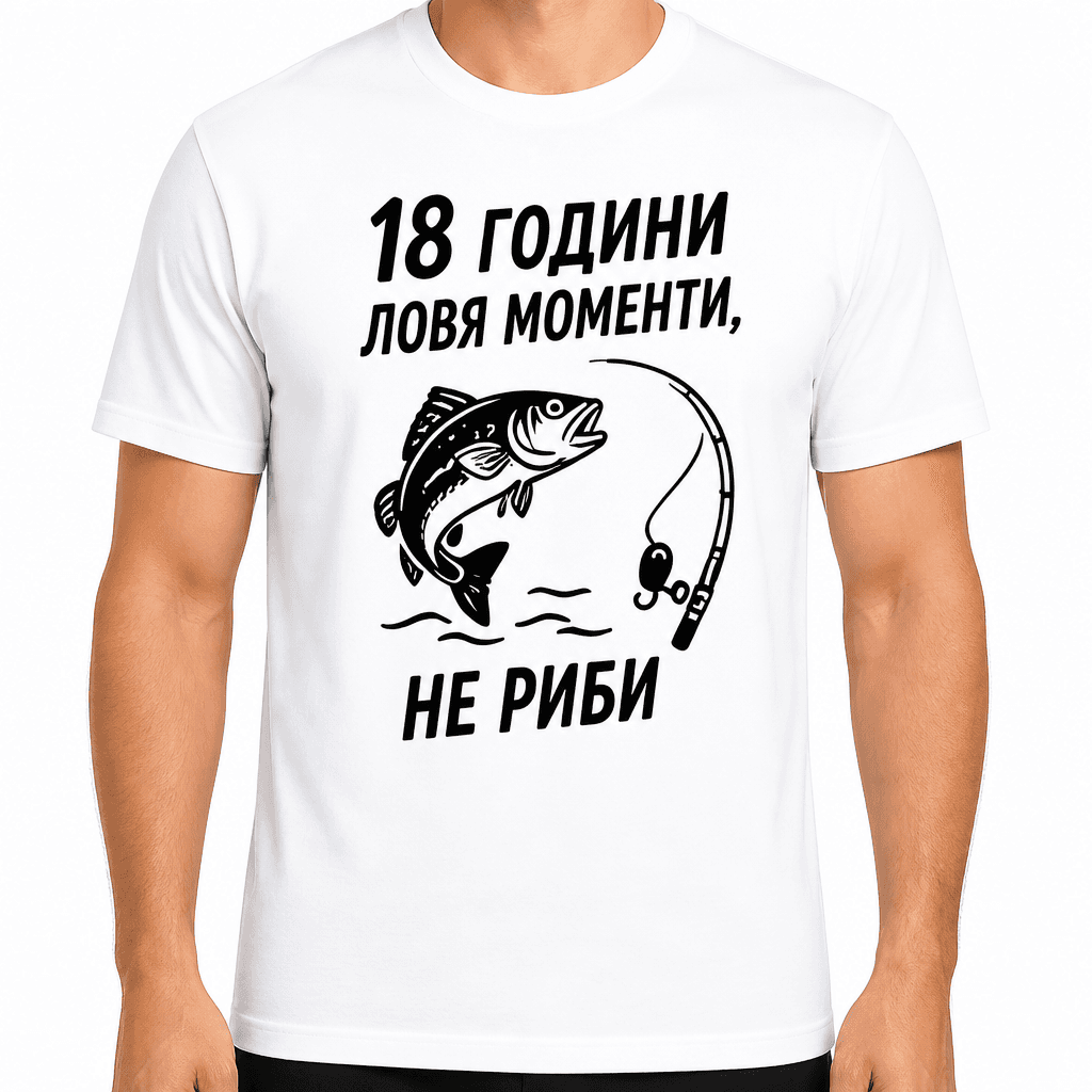 Тениска за 18 години – 18 години ловя моменти, не риби