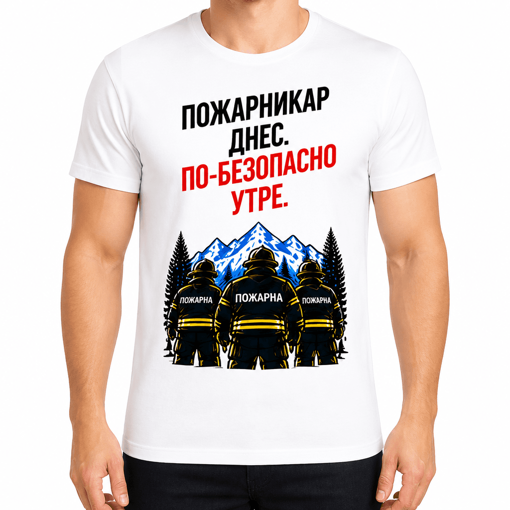 Тениска пожарникар – Пожарникар днес. По-безопасно утре.