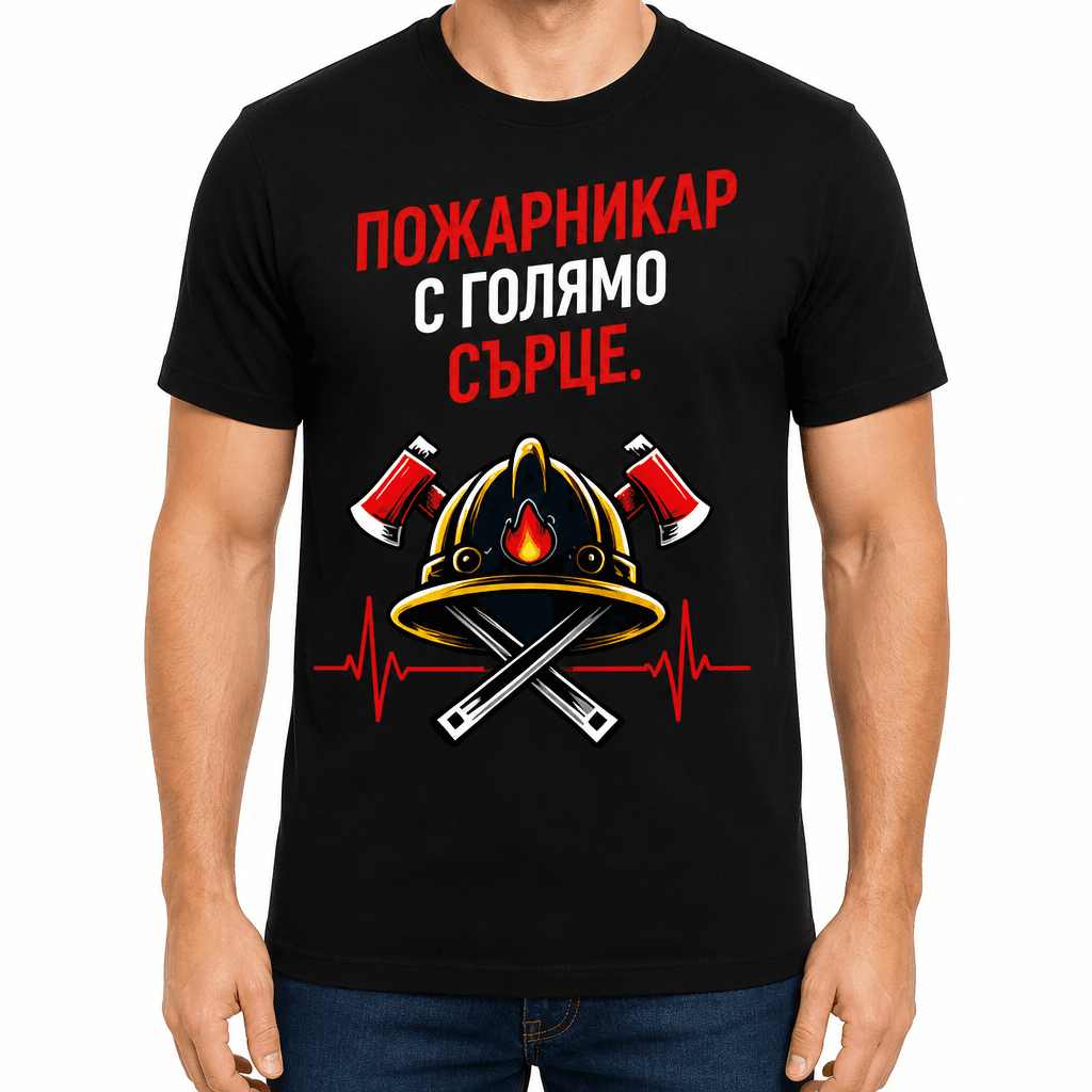 Тениска пожарникар – Пожарникар с голямо сърце.