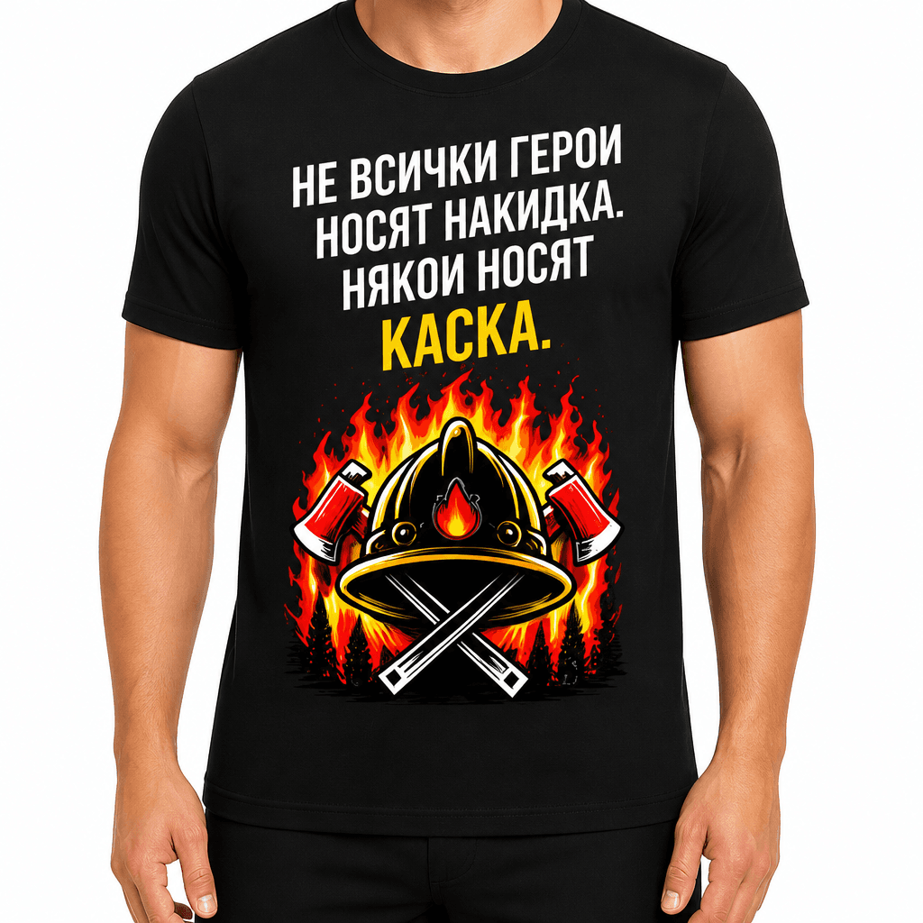 Тениска пожарникар – Не всички герои носят накидка. Някои носят каска.
