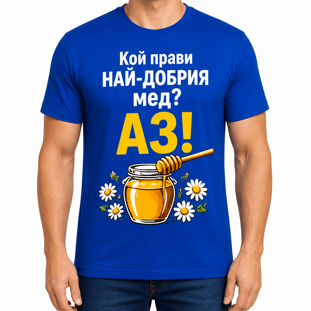 Тениска за пчелар – Кой прави НАЙ-ДОБРИЯ мед? АЗ!