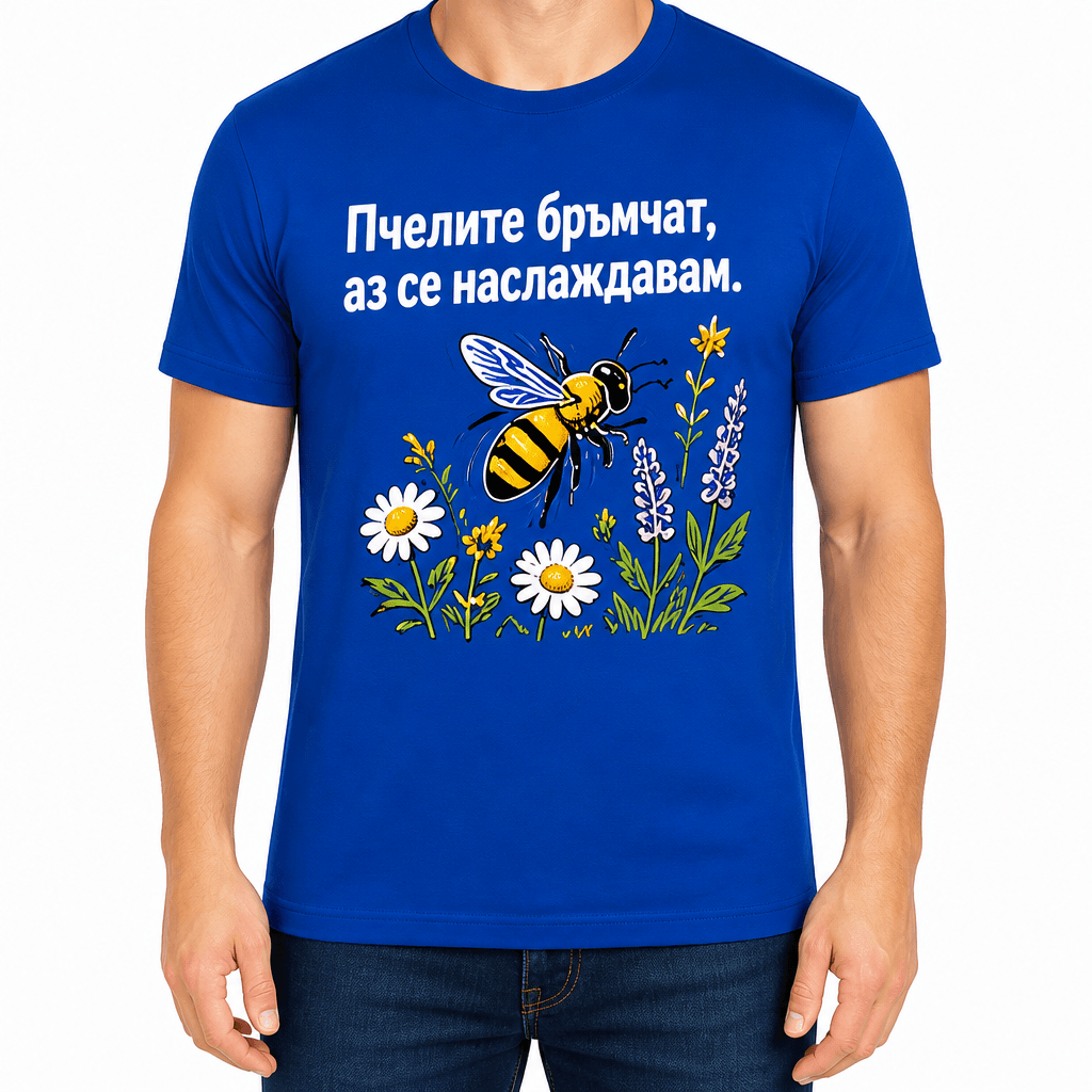 Тениска за пчелар – Пчелите бръмчат, аз се наслаждавам.