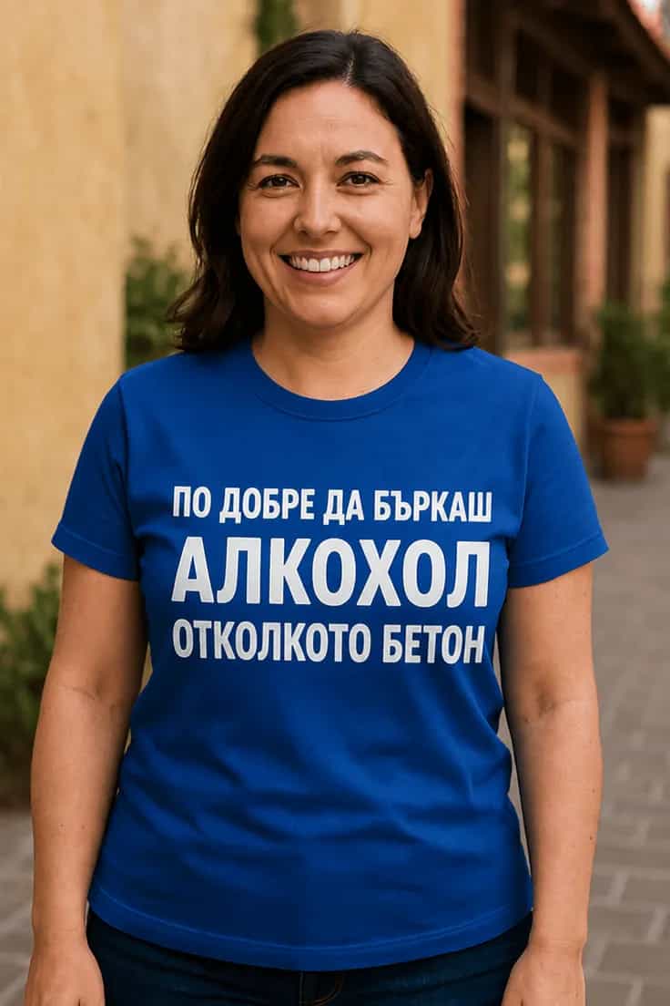 Смешна тениска по добре алкохол от бетон