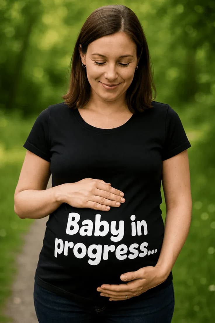 Тениска за бременни бебе в процес - Baby in progress.