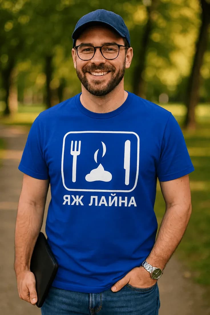 Смешна тениска яж лайна – ЯЖ ЛАЙНА