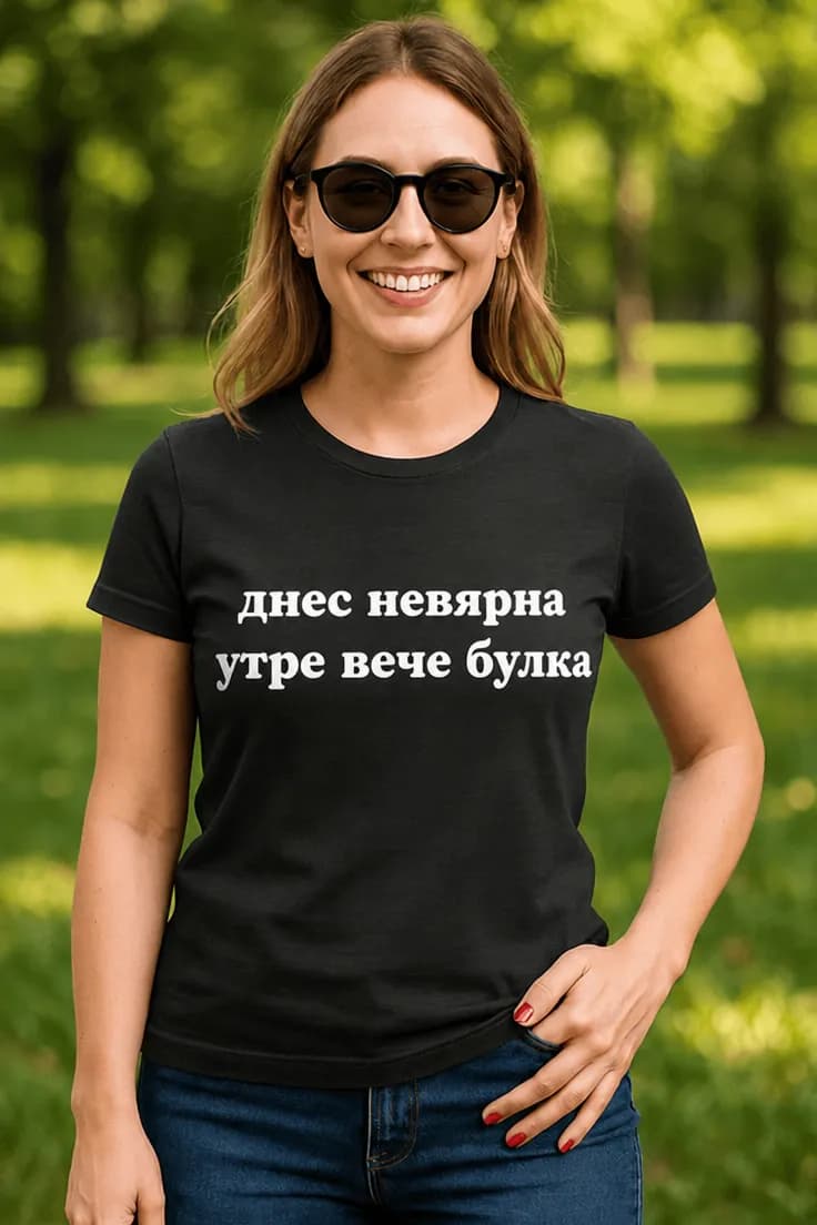 Смешна тениска днес невярна утре булка