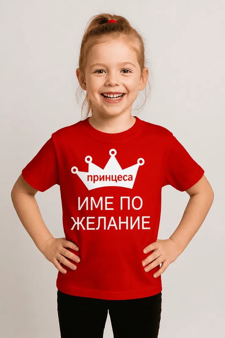 Детска тениска принцеса с име – принцеса
