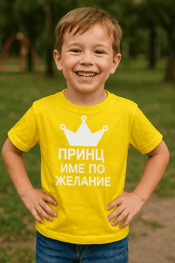 Детска тениска принц с име – ПРИНЦ ИМЕ ПО ЖЕЛАНИЕ