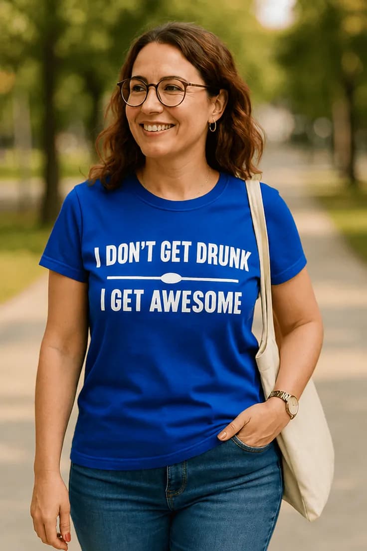 Смешна тениска ставам страхотен - DON'T GET DRUNK