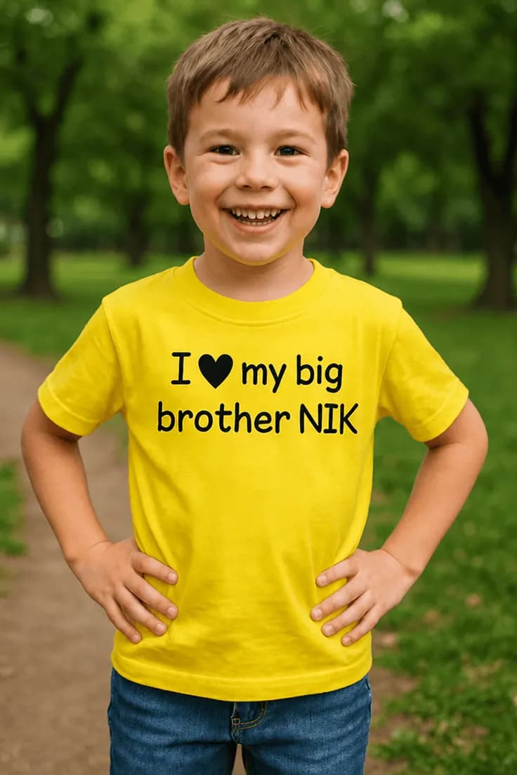 Детска тениска за големия брат с име I my big brother NIK