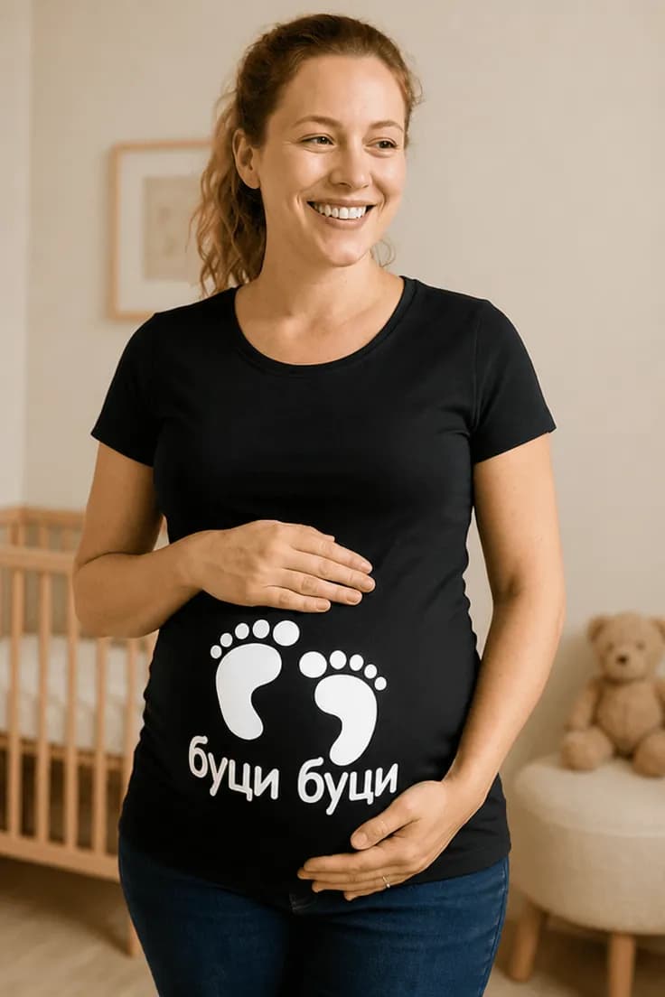 Тениска за бременни буци буци