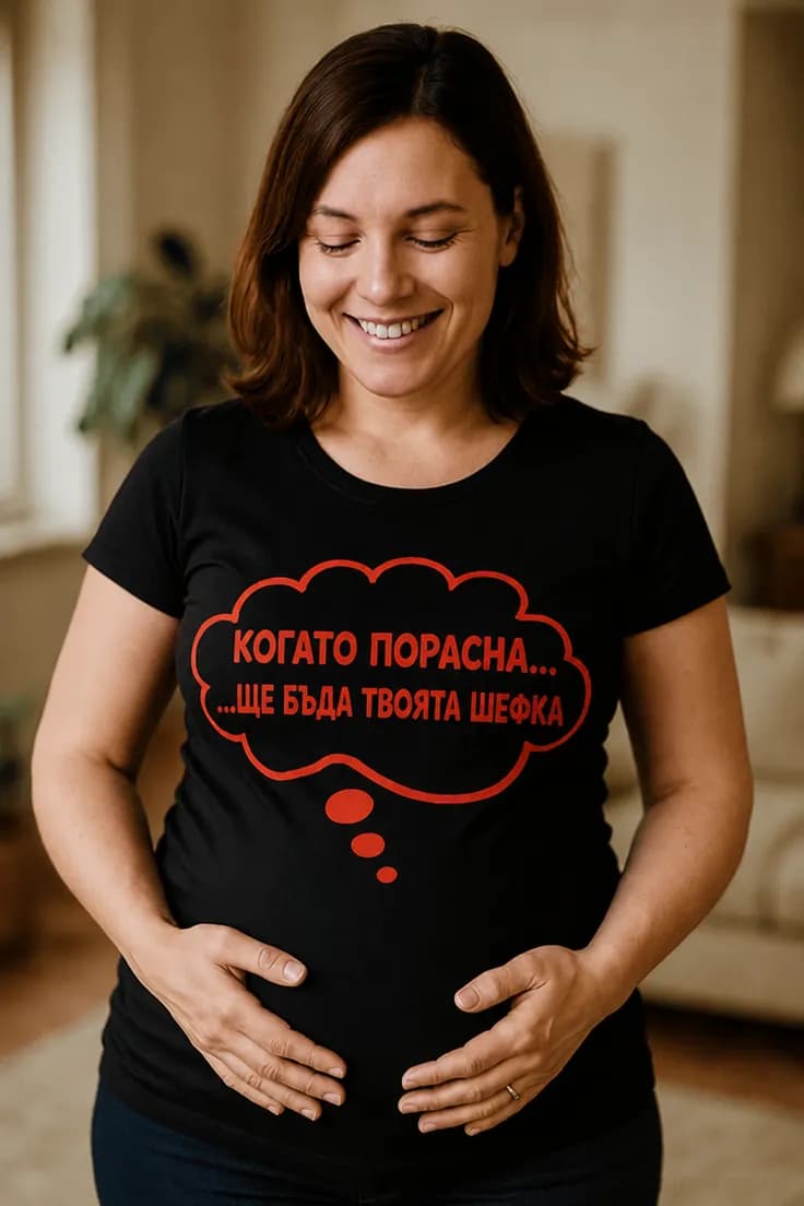 Тениска за бременни бъдеща шефка | КОГАТО ПОРАСНА...