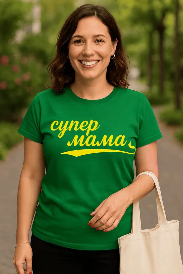 Смешна тениска супер мама – супер мама