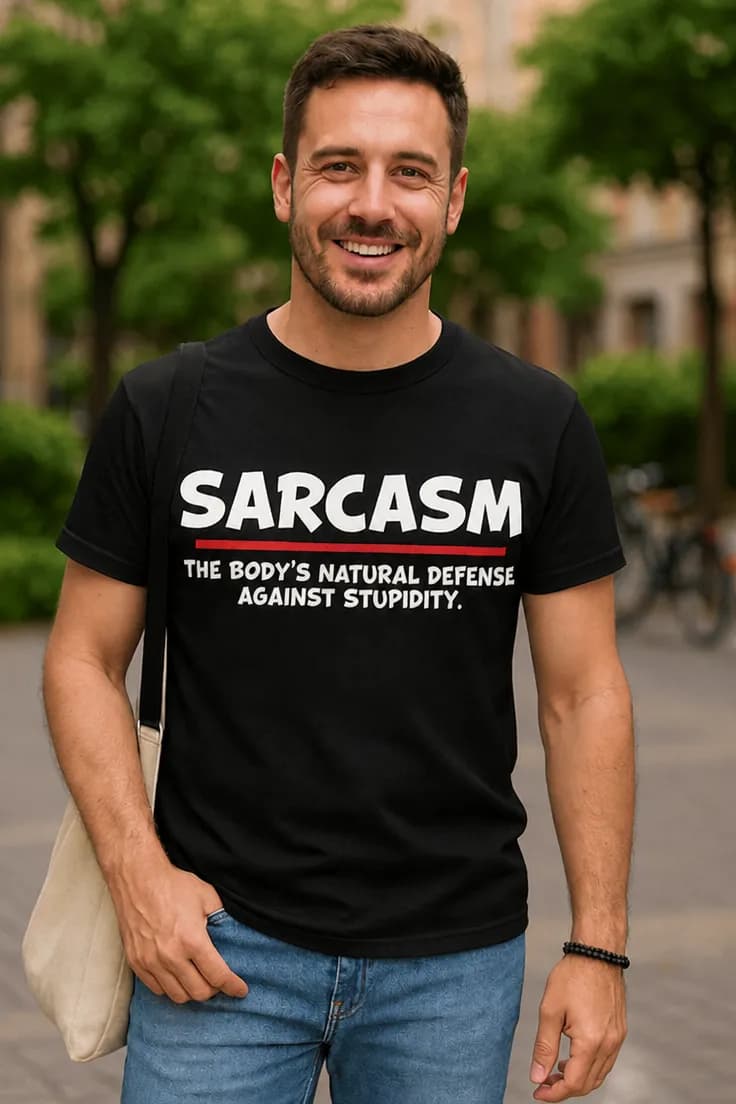 Смешна тениска сарказъм - SARCASM THE BODY'S NATURAL