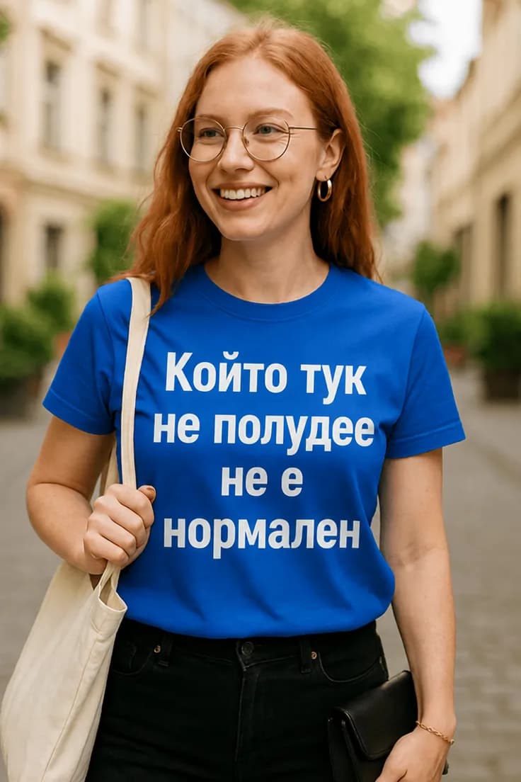 Смешна тениска който не полудее - Който тук