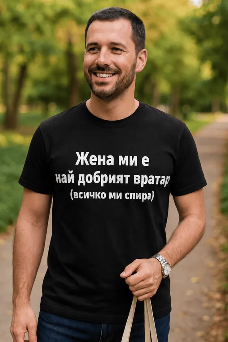 Смешна тениска жена ми е вратар – Жена ми е