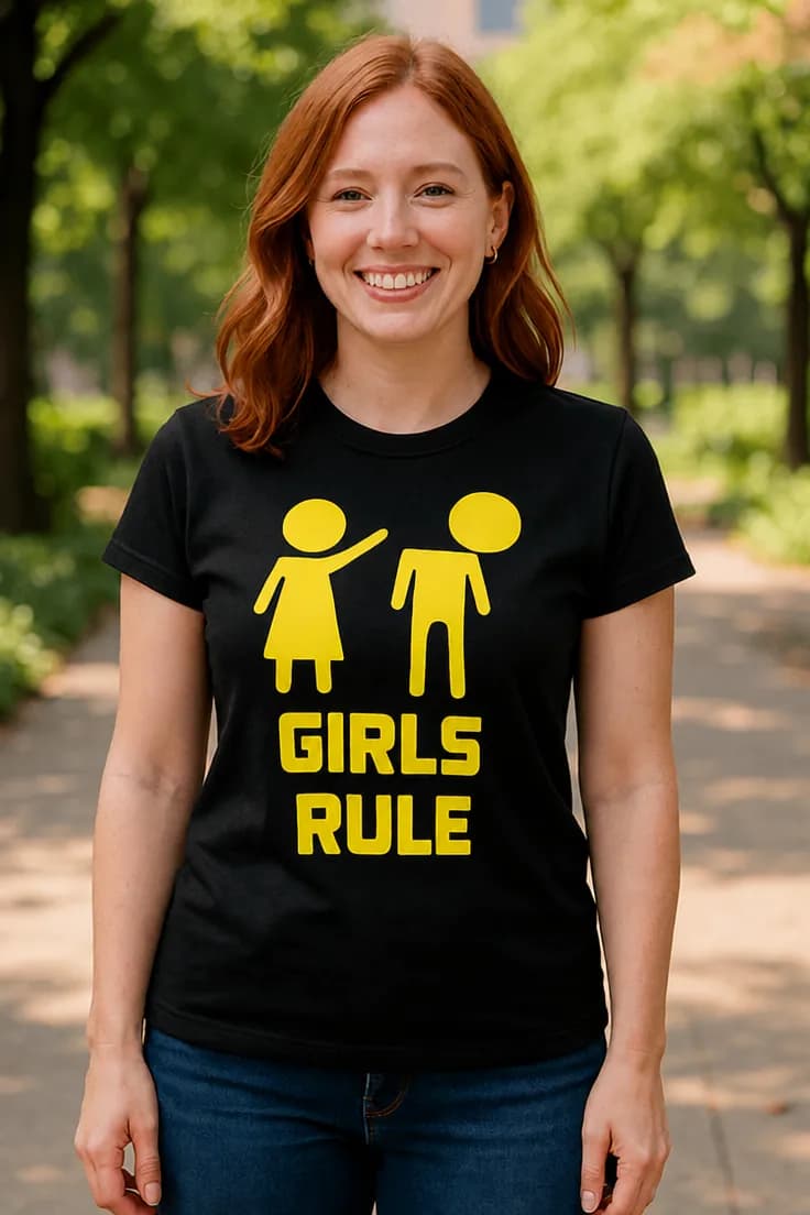 Смешна тениска момичетата управляват GIRLS RULE
