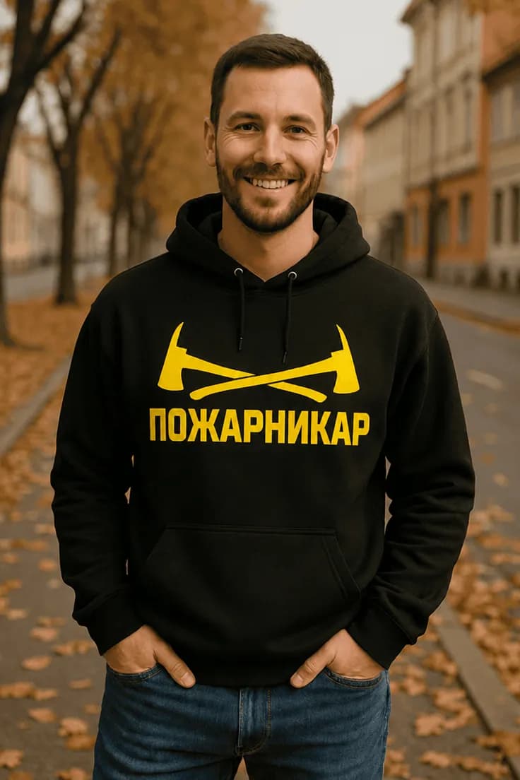 Пуловер пожарникарски мотив ПОЖАРНИКАР