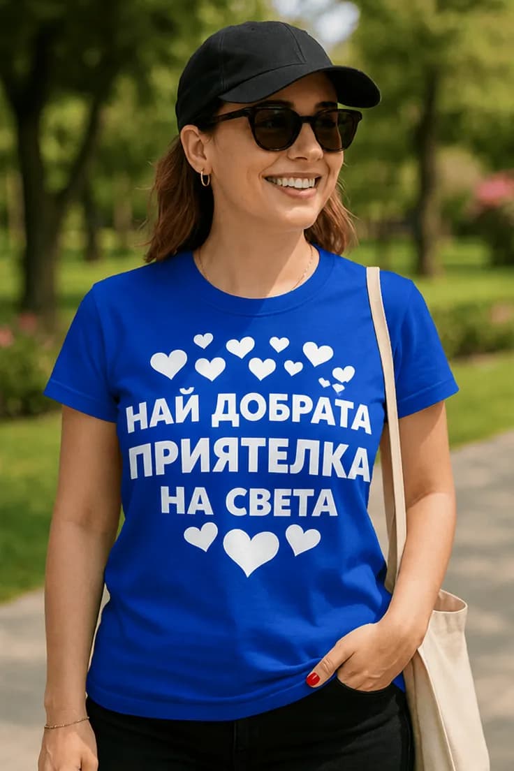 Смешна тениска най добра приятелка | НАЙ ДОБРАТА