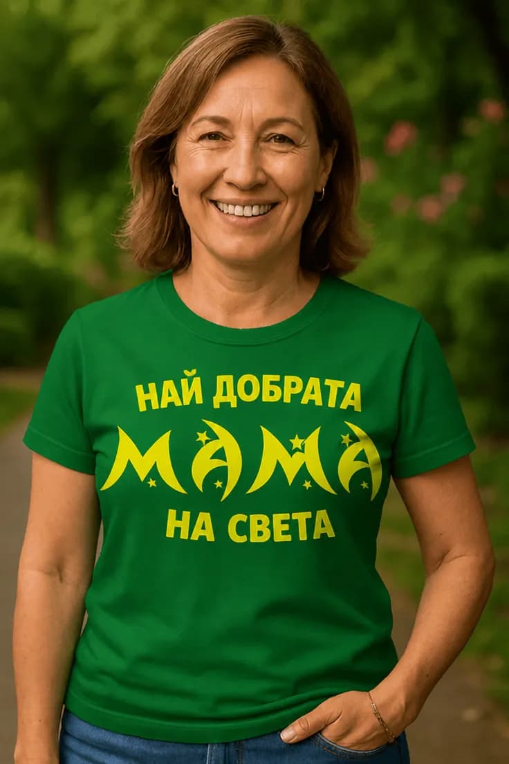 Тениска най-добрата мама с име по избор