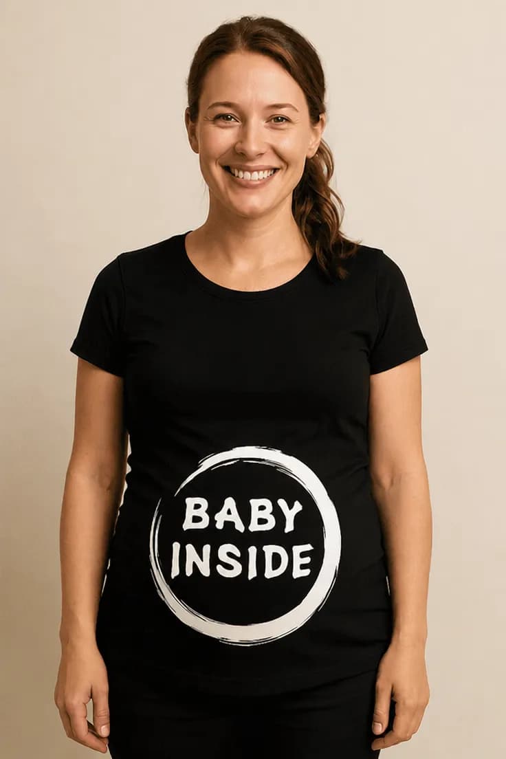 Тениска за бременни бейби инсайд кръг BABY INSIDE