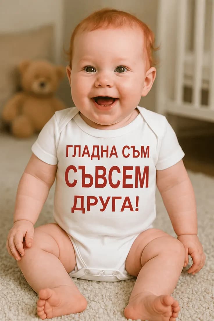 Бебешко боди гладна съм съвсем друга | ГЛАДНА СЪМ