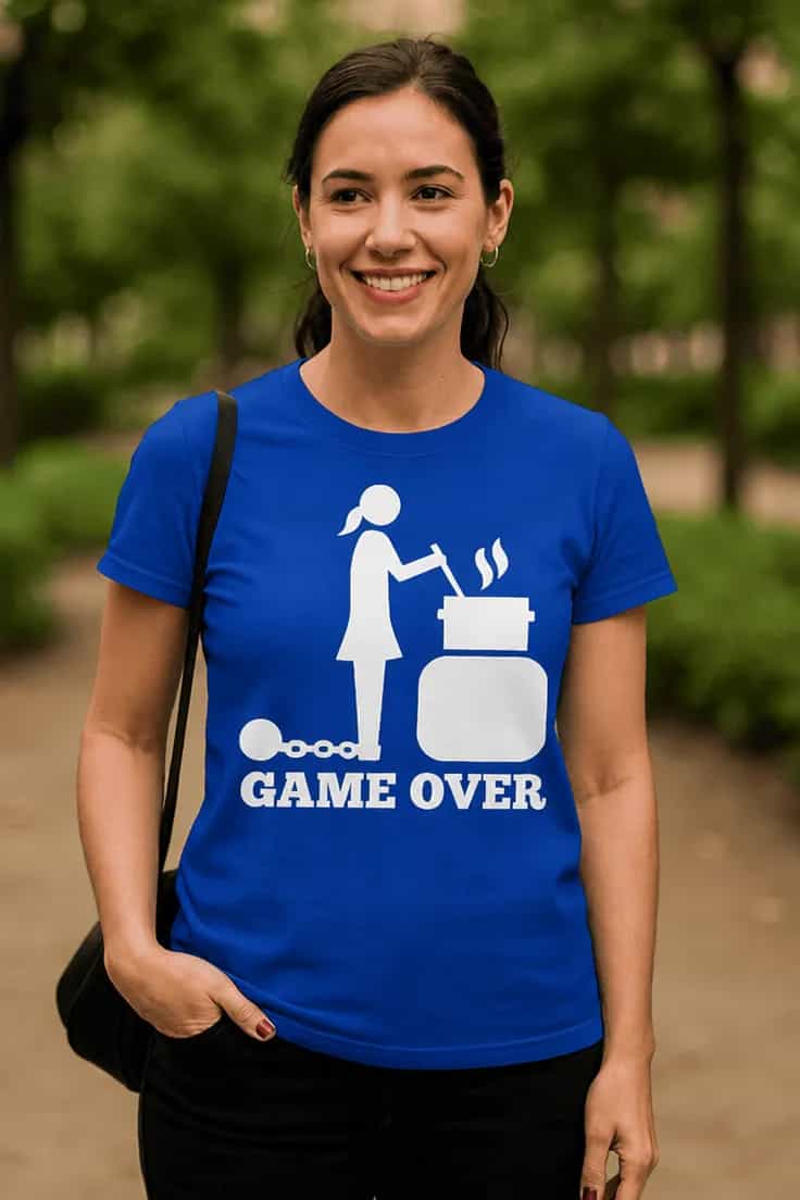 Смешна тениска край на играта кухня GAME OVER