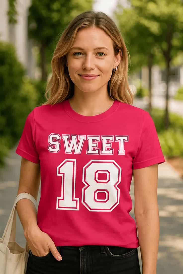 Смешна тениска сладки осемнадесет | SWEET 18