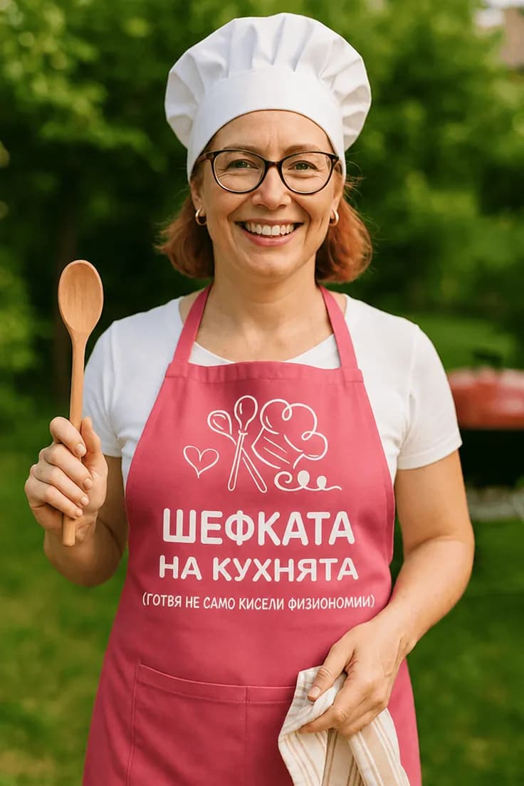 Престилка Шефката на кухнята – ШЕФКАТА НА КУХНЯТА