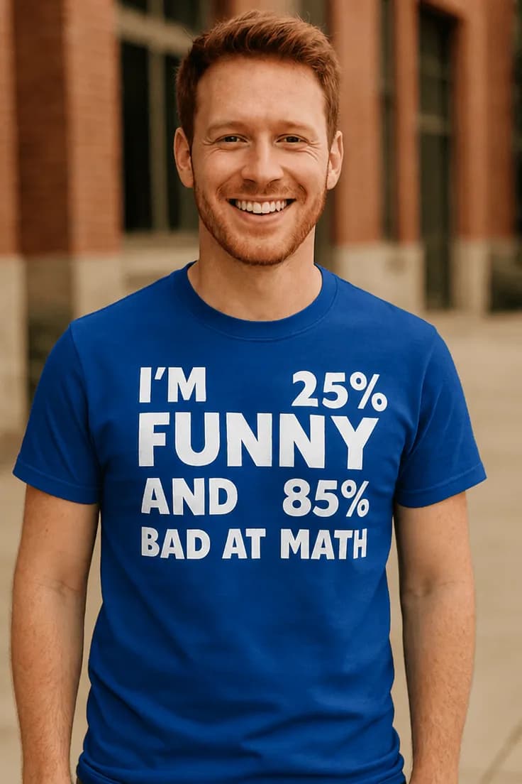 Смешна тениска зле с математиката – I'M 25% FUNNY