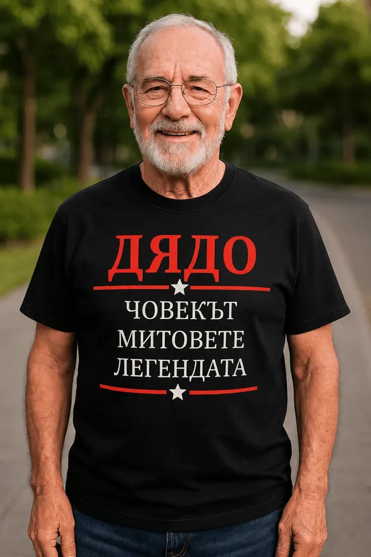 Смешна тениска дядо легендата | ДЯДО THE MAN