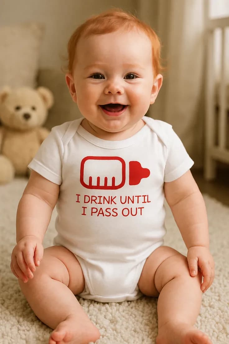 Бебешко боди Пия докато припадна - I DRINK UNTIL I PASS OUT