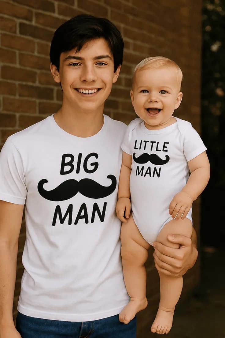Бебешко боди голям и малък мъж | BIG MAN LITTLE MAN