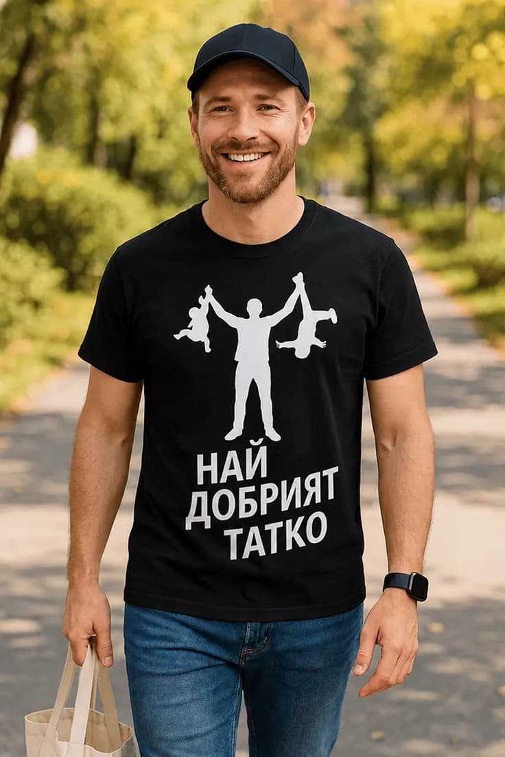 Смешна тениска най добрият татко - НАЙ ДОБРИЯТ ТАТКО