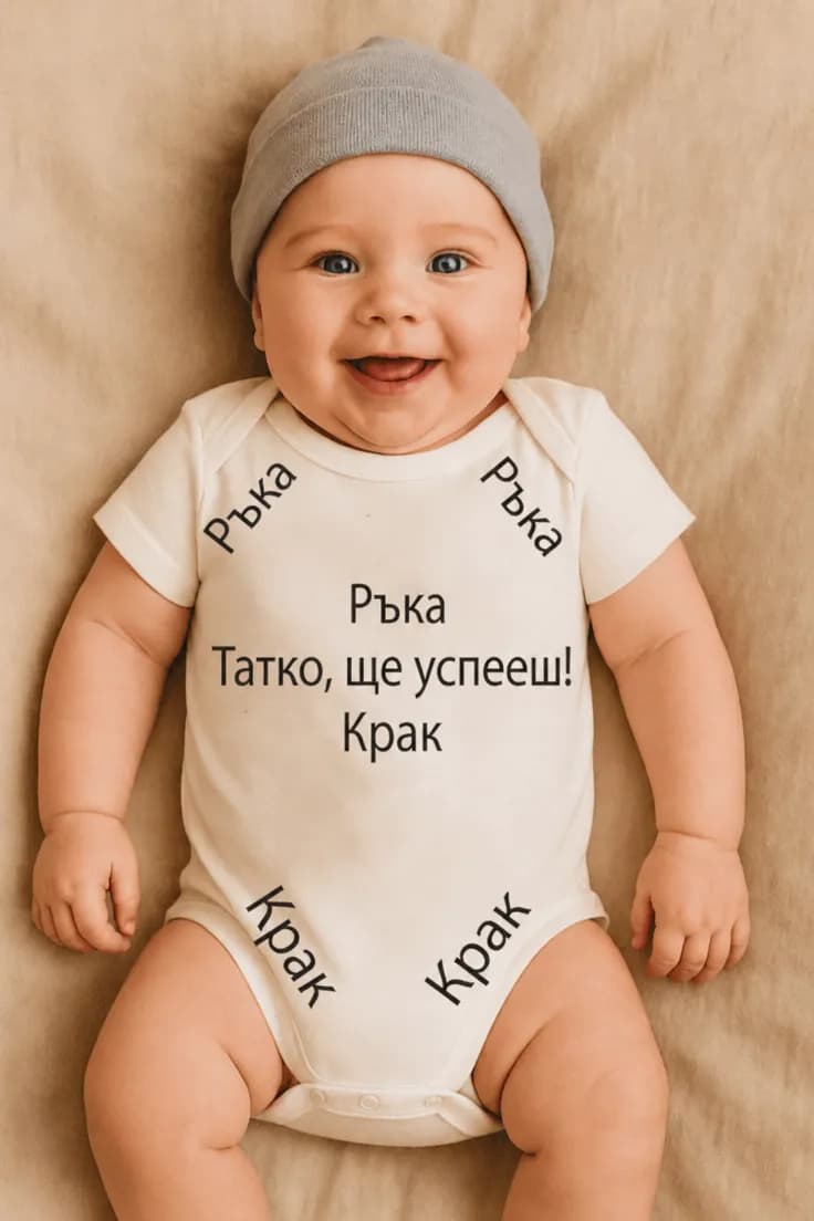Бебешко боди татко ще успееш | Ръка Татко, ще