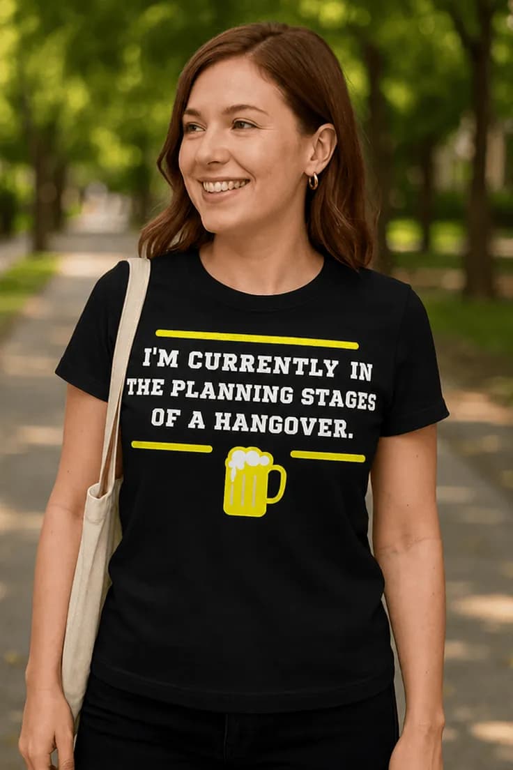 Смешна тениска планиране на махмурлук - I'M CURRENTL