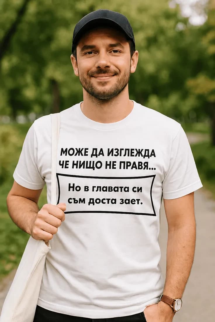 Смешна тениска не правя нищо - МОЖЕ ДА ИЗГЛЕЖДА