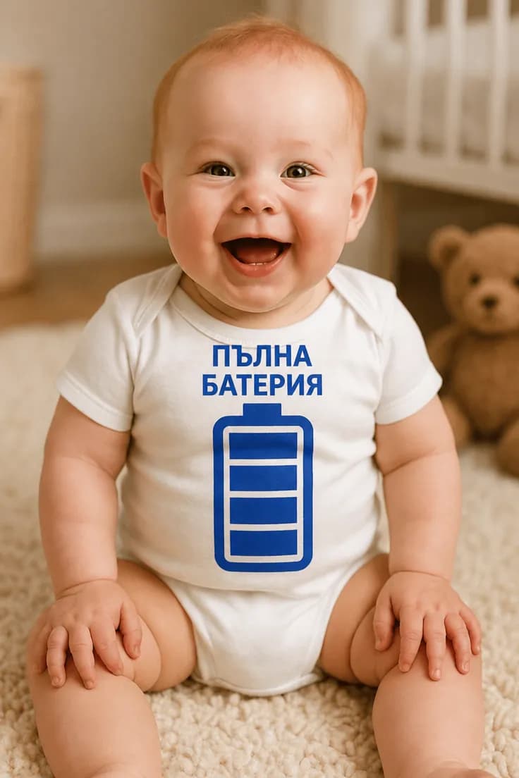 Бебешко боди пълна батерия – ПЪЛНА БАТЕРИЯ