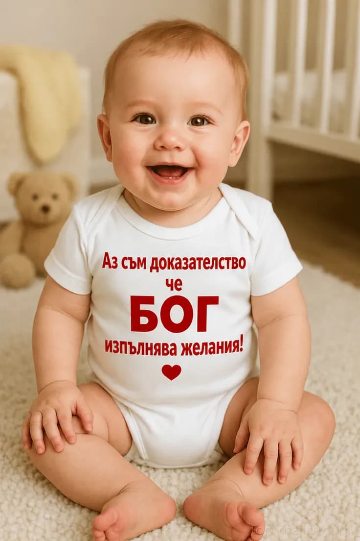 Бебешко боди доказателство че Бог сбъдва желания