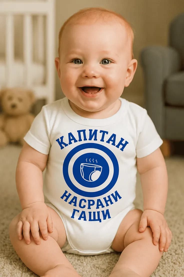 Бебешко боди капитан насрани гащи | КАПИТАН