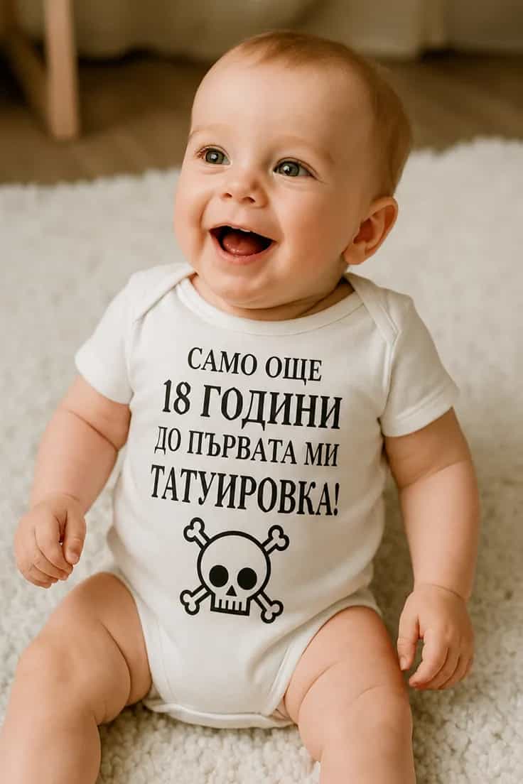 Бебешко боди първа татуировка – САМО ОЩЕ 18