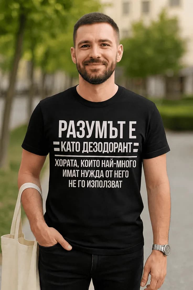 Смешна тениска разумът е като дезодорант