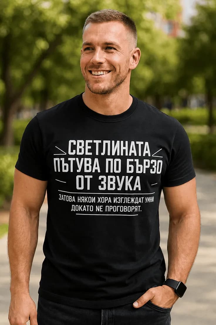 Смешна тениска светлина и звук – СВЕТЛИНАТА