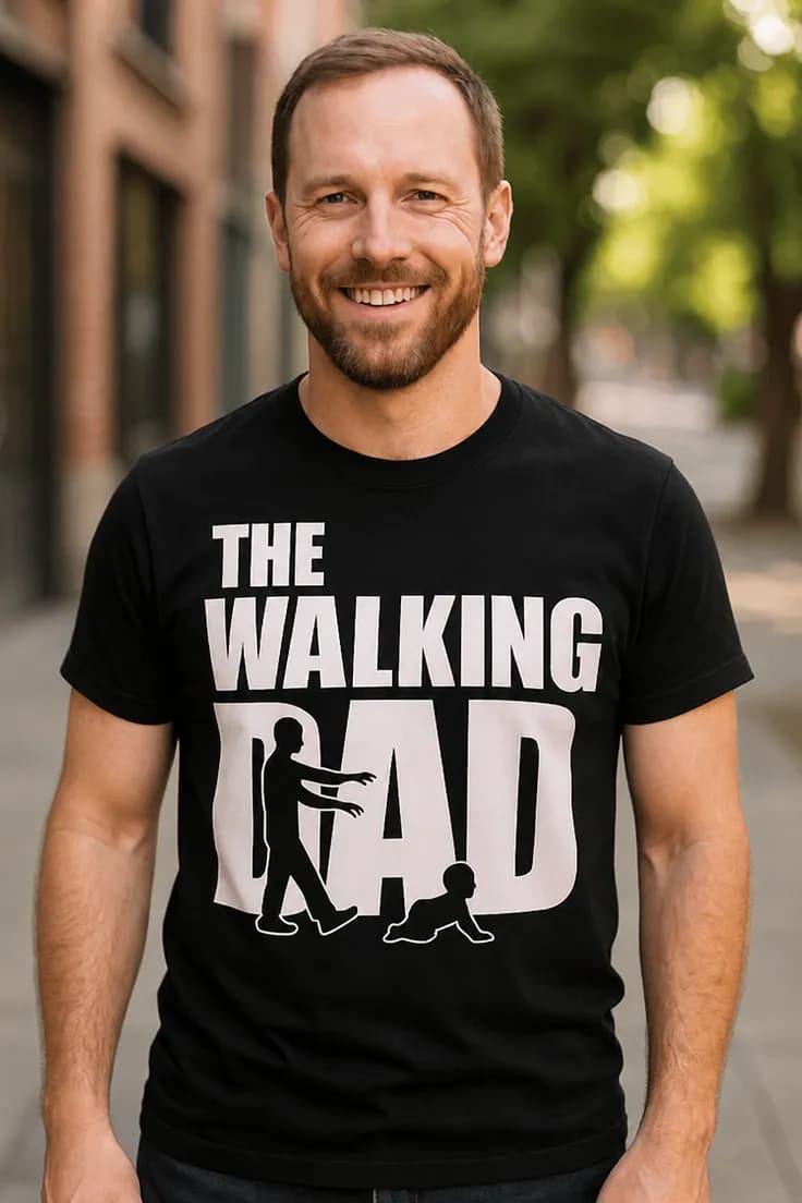 Смешна тениска ходещият татко THE WALKING GAD