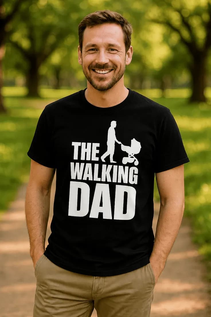 Смешна тениска ходещият татко THE WALKING DAD
