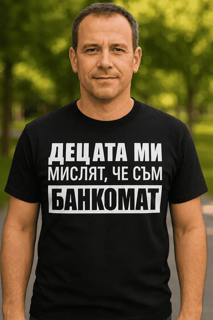 Смешна тениска децата мислят че съм банкомат