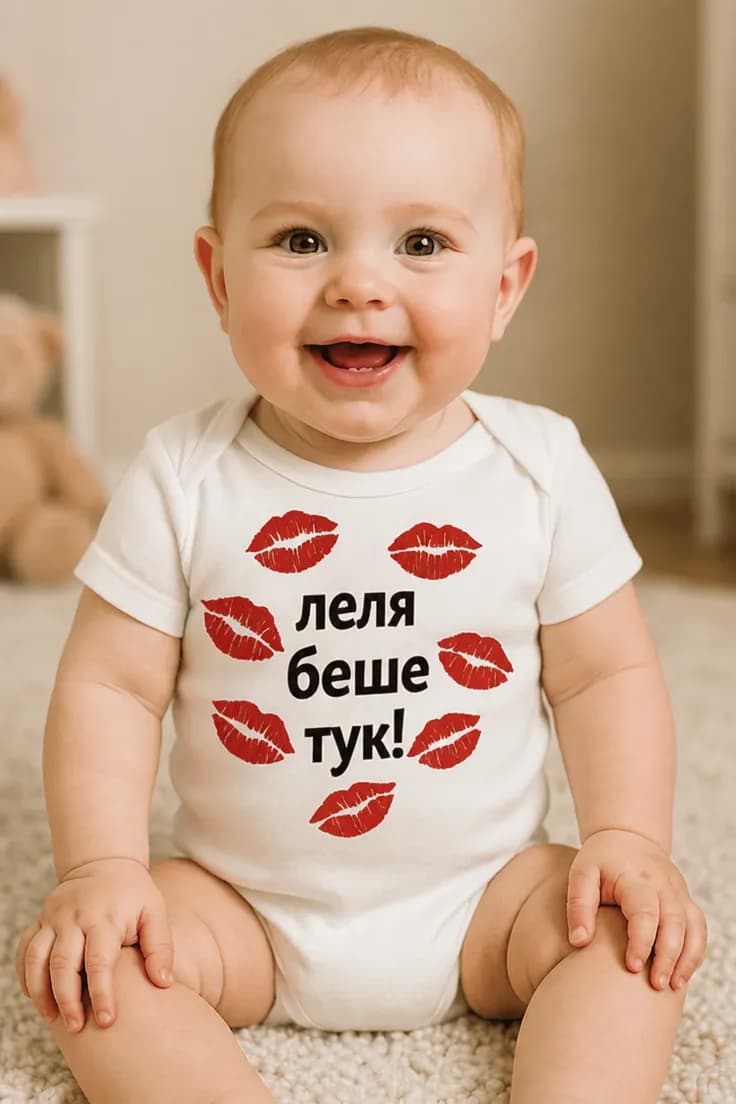 Бебешко боди леля беше тук с надпис по избор